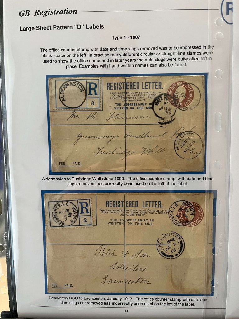 G.B. Registered Mail | Northwich Philatelic Society