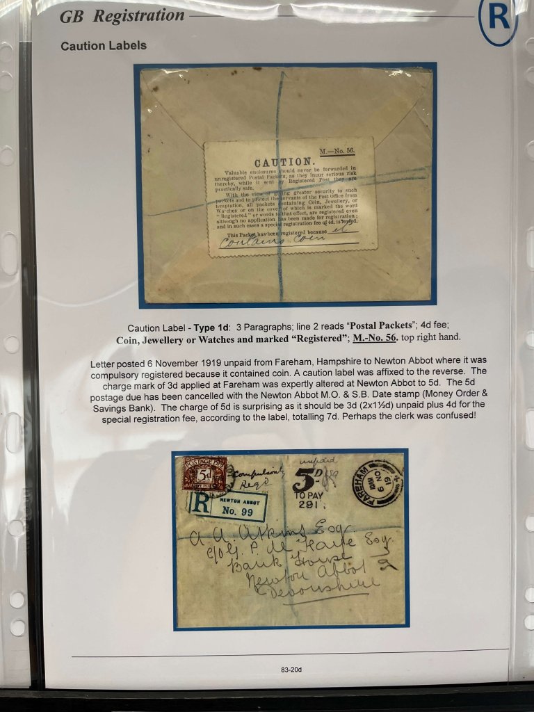 G.B. Registered Mail | Northwich Philatelic Society